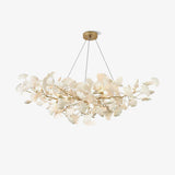 Kaori Leaf Chandelier, Ginkgo Leaf Design, 7 Sizes, Gold, Nickel, Black or White Finish