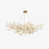 Kaori Leaf Chandelier, Ginkgo Leaf Design, 7 Sizes, Gold, Nickel, Black or White Finish