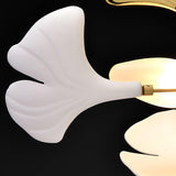 Kaori Leaf Chandelier, Ginkgo Leaf Design, 7 Sizes, Gold, Nickel, Black or White Finish