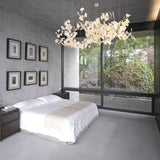 Kaori Leaf Chandelier, Ginkgo Leaf Design, 7 Sizes, Gold, Nickel, Black or White Finish