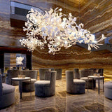 Kaori Leaf Chandelier, Ginkgo Leaf Design, 7 Sizes, Gold, Nickel, Black or White Finish