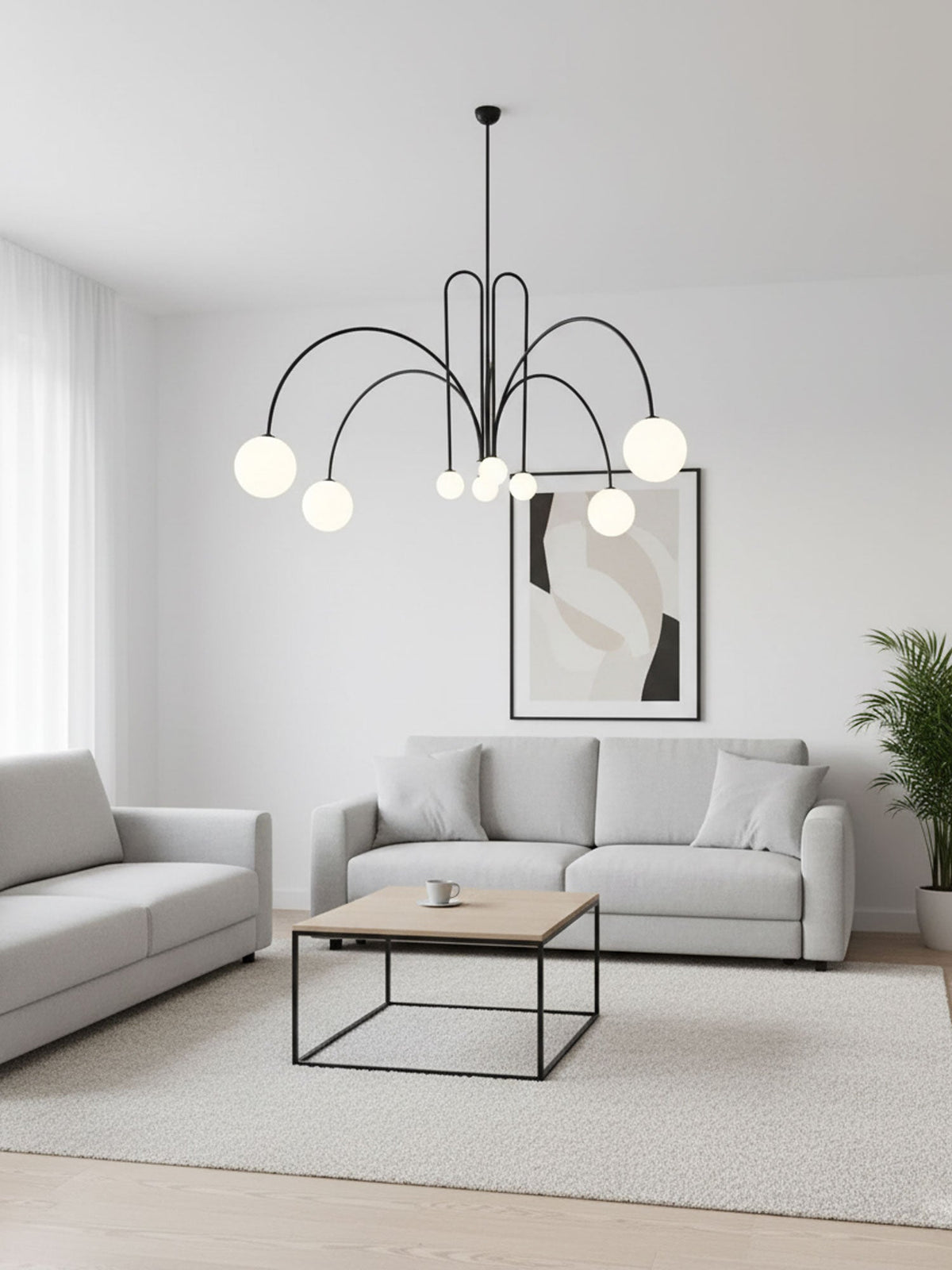 Soren Kitchen Island Pendant Light Fixture, Pendant Light Lamp, 1 or 6 Heads, 4 Colors