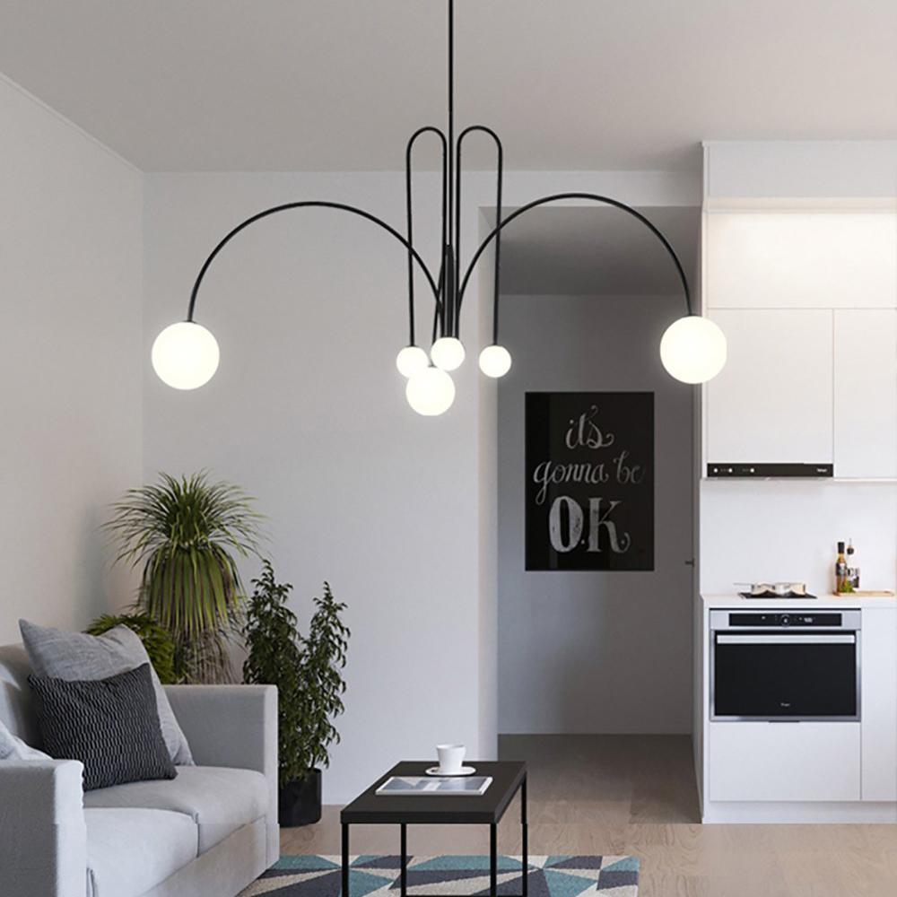 Soren Kitchen Island Pendant Light Fixture, Pendant Light Lamp, 1 or 6 Heads, 4 Colors