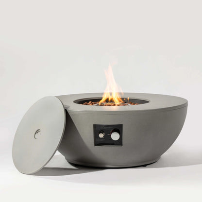 Round Column Gas Fire Pit, 50,000 BTU, ETL Certified, Propane & Natural Gas, Outdoor