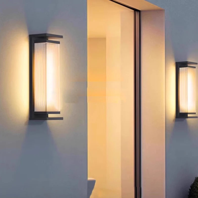Edge Modern Outdoor LED Wall Light, Waterproof, Black Stainless Steel, Slim Linear Sconce