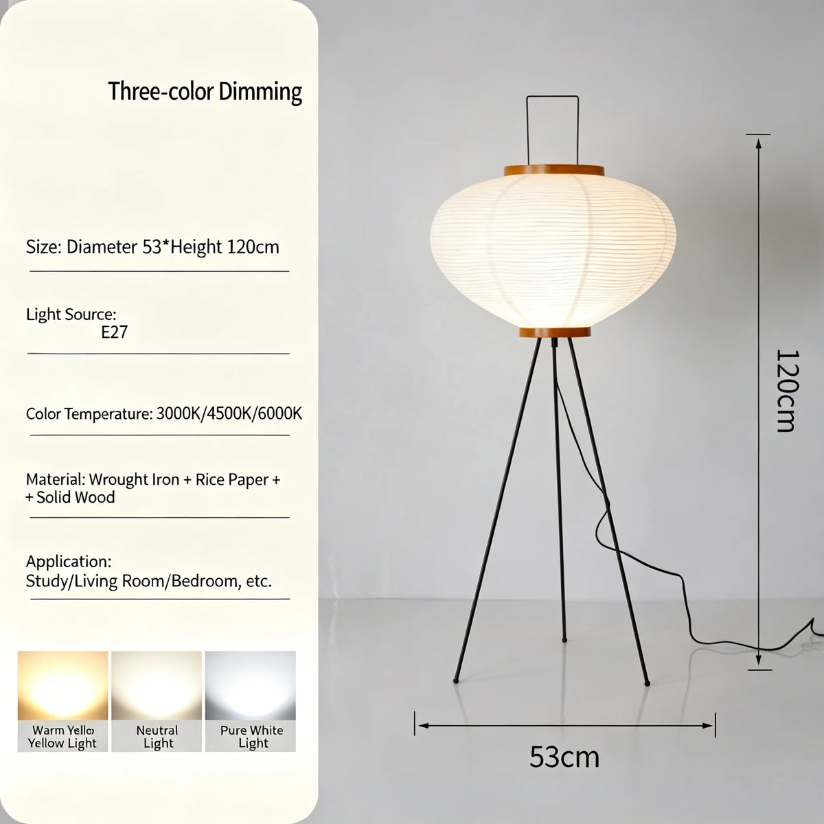 Close-up of paper shade texture on floor lamp