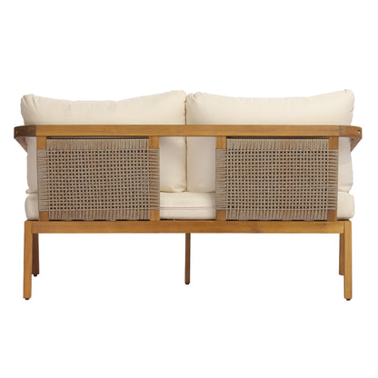 4-Piece Convertible Outdoor Sofa Set – Modern Fabric Patio Sectional with Cushions