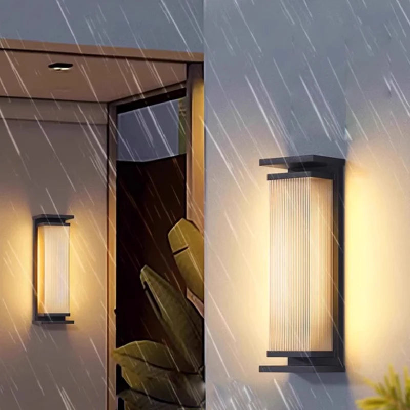 Edge Modern Outdoor LED Wall Light, Waterproof, Black Stainless Steel, Slim Linear Sconce