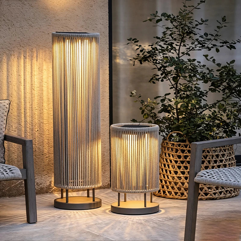 Ami Solar Garden Lawn Light, Stainless Steel, Woven Design, Warm White LED, IP65 Waterproof