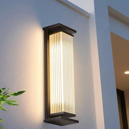 Edge Modern Outdoor LED Wall Light, Waterproof, Black Stainless Steel, Slim Linear Sconce