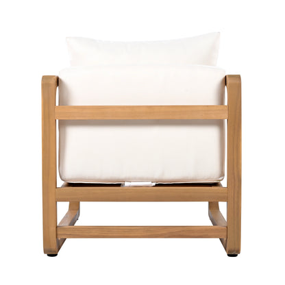 Acacia Wood Outdoor Lounge Chair – Oversized Patio Chair with Cushion