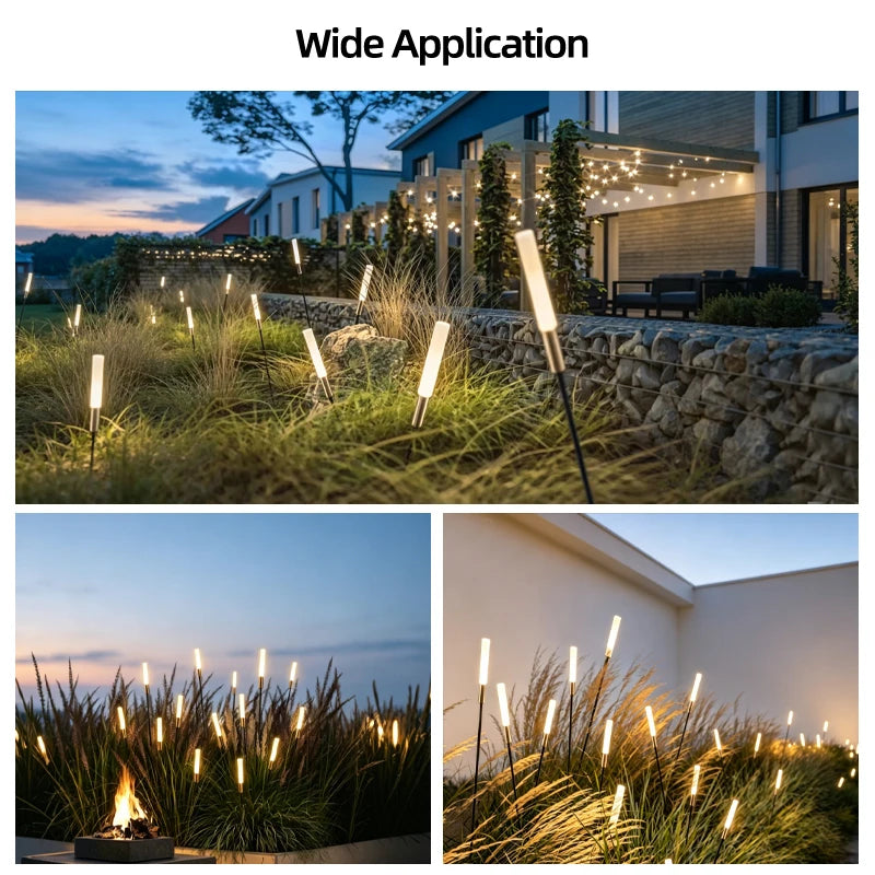 Solar and hardwired versions of the acrylic reed landscape light