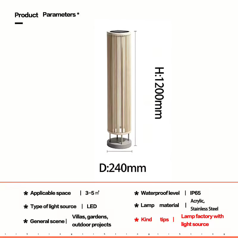 Ami Solar Garden Lawn Light, Stainless Steel, Woven Design, Warm White LED, IP65 Waterproof