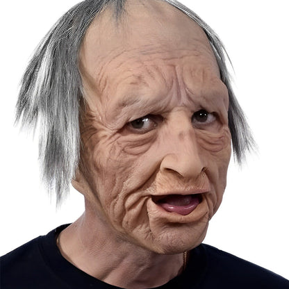 Realistic Old Man Halloween Mask, Full Head Latex, 23 Character Styles