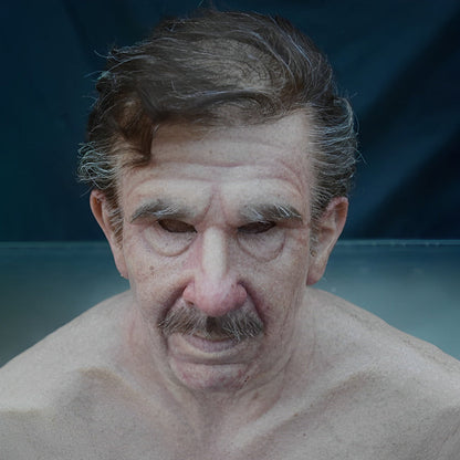 Realistic Old Man Halloween Mask, Full Head Latex, 23 Character Styles