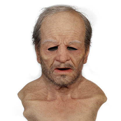 Realistic Old Man Halloween Mask, Full Head Latex, 23 Character Styles