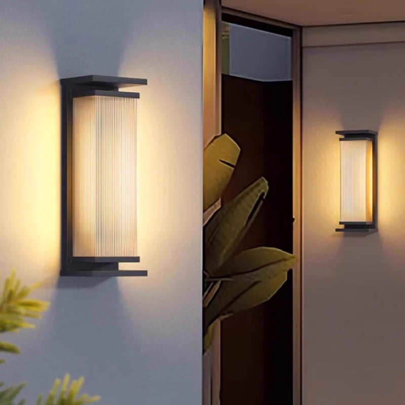 Edge Modern Outdoor LED Wall Light, Waterproof, Black Stainless Steel, Slim Linear Sconce