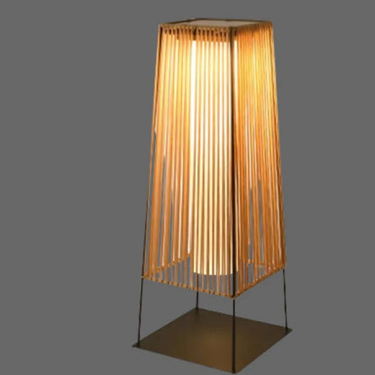 Wren Outdoor Woven Garden Floor Lamp, Stainless Steel, LED, Remote Control