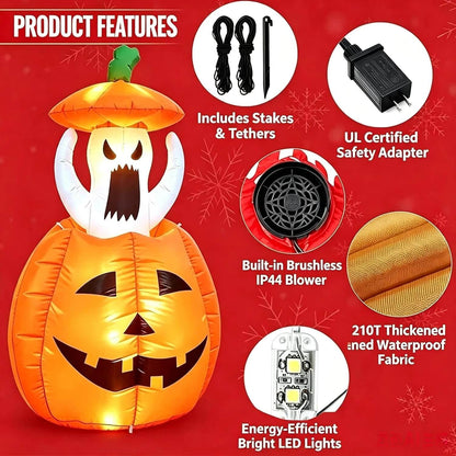 Ghost and pumpkin Halloween inflatable yard decoration