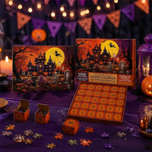 Haunted castle puzzle advent calendar, numbered countdown boxes