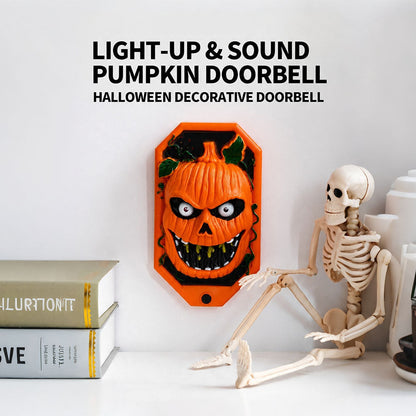 Halloween spider doorbell prop with flashing LED eyes lit up