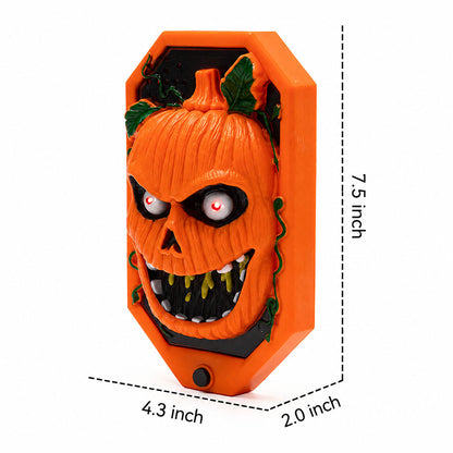 Battery compartment view of animated Halloween spider doorbell