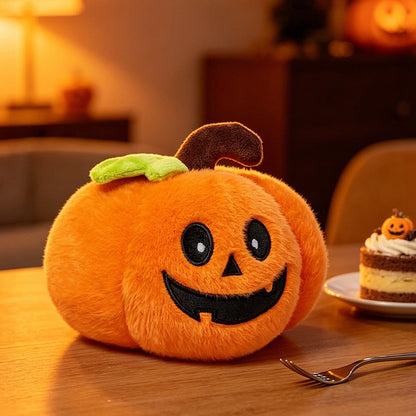 Soft plush texture close-up of Halloween character toy set