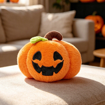 Full Halloween plush character set laid out on a table