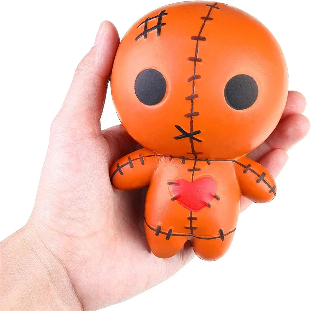 Slow-rising Halloween squishy toy being squeezed