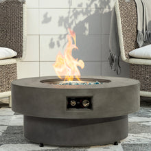AJ Enjoy Round Propane Gas Fire Pit Table, 50,000 BTU, Metal, Indoor/Outdoor Patio