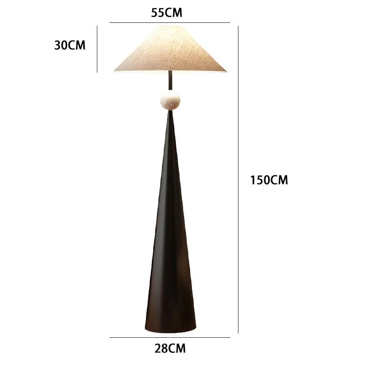 Modern floor lamp in a living room setting