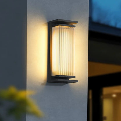 Edge Modern Outdoor LED Wall Light, Waterproof, Black Stainless Steel, Slim Linear Sconce