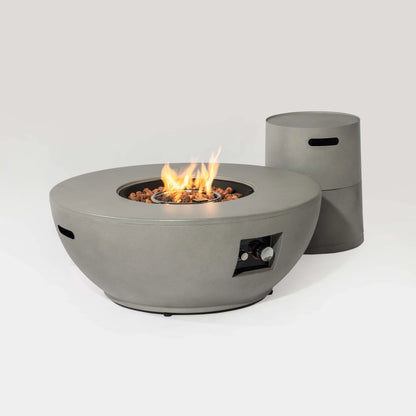 Round Column Gas Fire Pit, 50,000 BTU, ETL Certified, Propane & Natural Gas, Outdoor