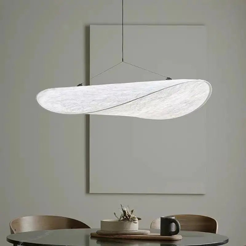 Kinu Silk Fabric Pendant Chandelier, Wabi-Sabi Design, Warm Ambient Glow