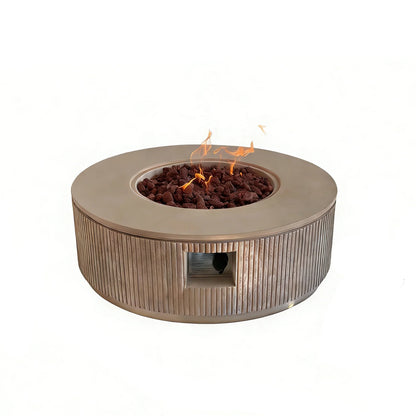 Round Propane Fire Pit Bowl – 50,000 BTU Gas Fire Pit with Glass Beads