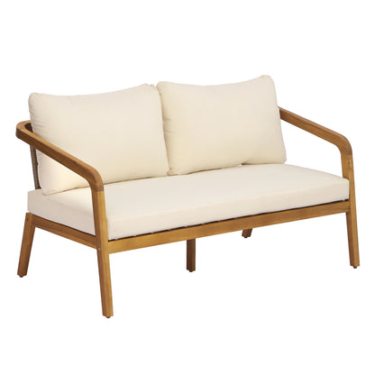 4-Piece Convertible Outdoor Sofa Set – Modern Fabric Patio Sectional with Cushions