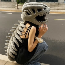 Kids dinosaur costume with a printed bone pattern