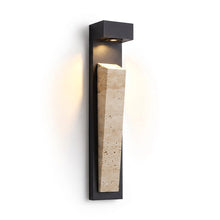 Travertine Outdoor Glass Wall Light, Motion Sensor Sconce, Stainless Steel, Warm LED Gate Light