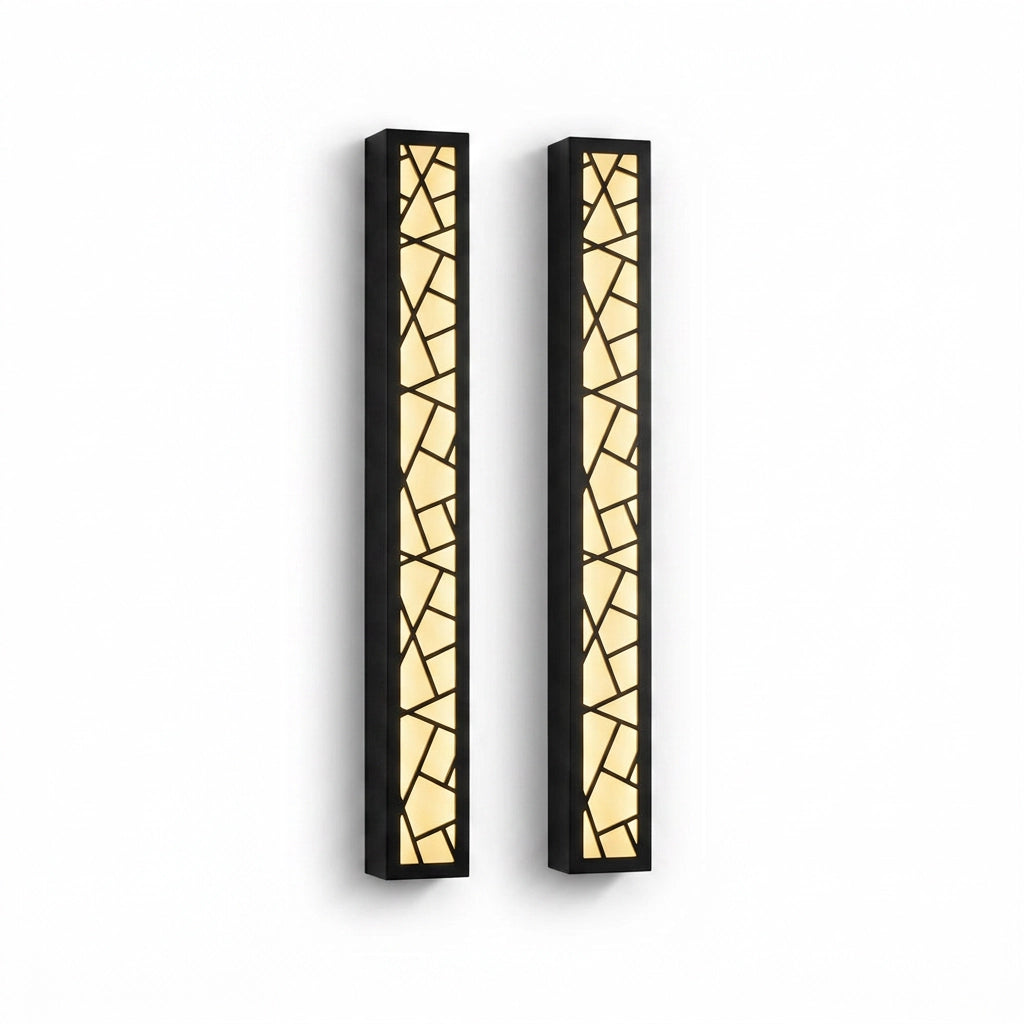 Ukray Modern Linear LED Outdoor Wall Light, Black, Warm White