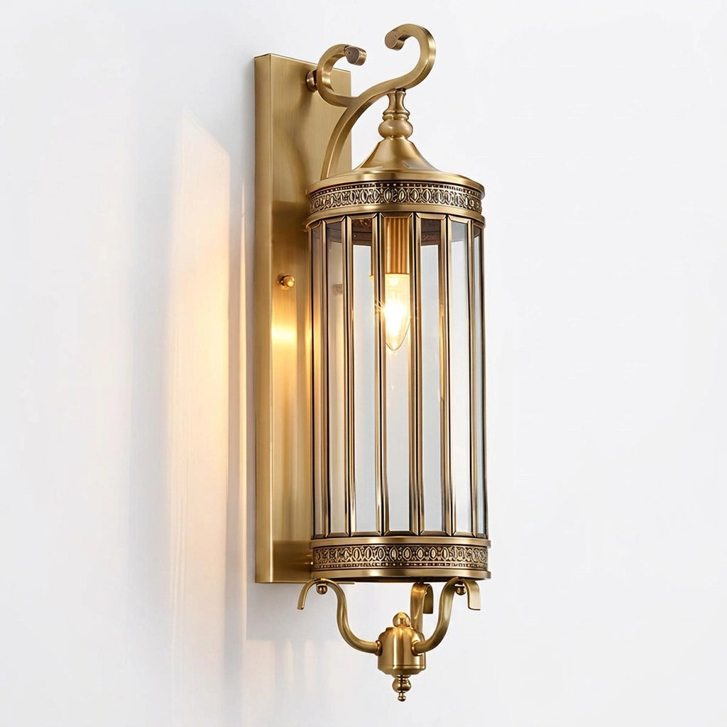 Lars Vintage Outdoor Porch Light, Mid-Century LED Wall Sconce, Copper & Bronze