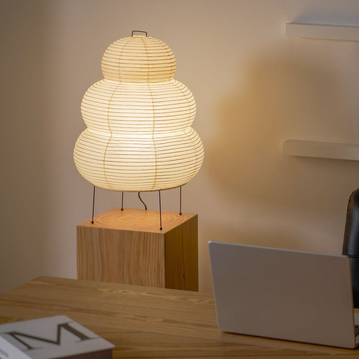 Kumo Lamps for Table, Japanese Lantern Table Lamps, White, 9 Sizes, Living Room & Bedside