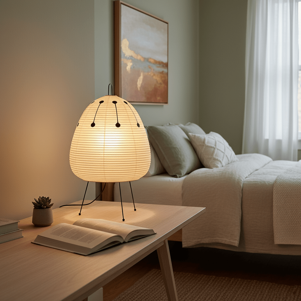 Kumo Lamps for Table, Japanese Lantern Table Lamps, White, 9 Sizes, Living Room & Bedside