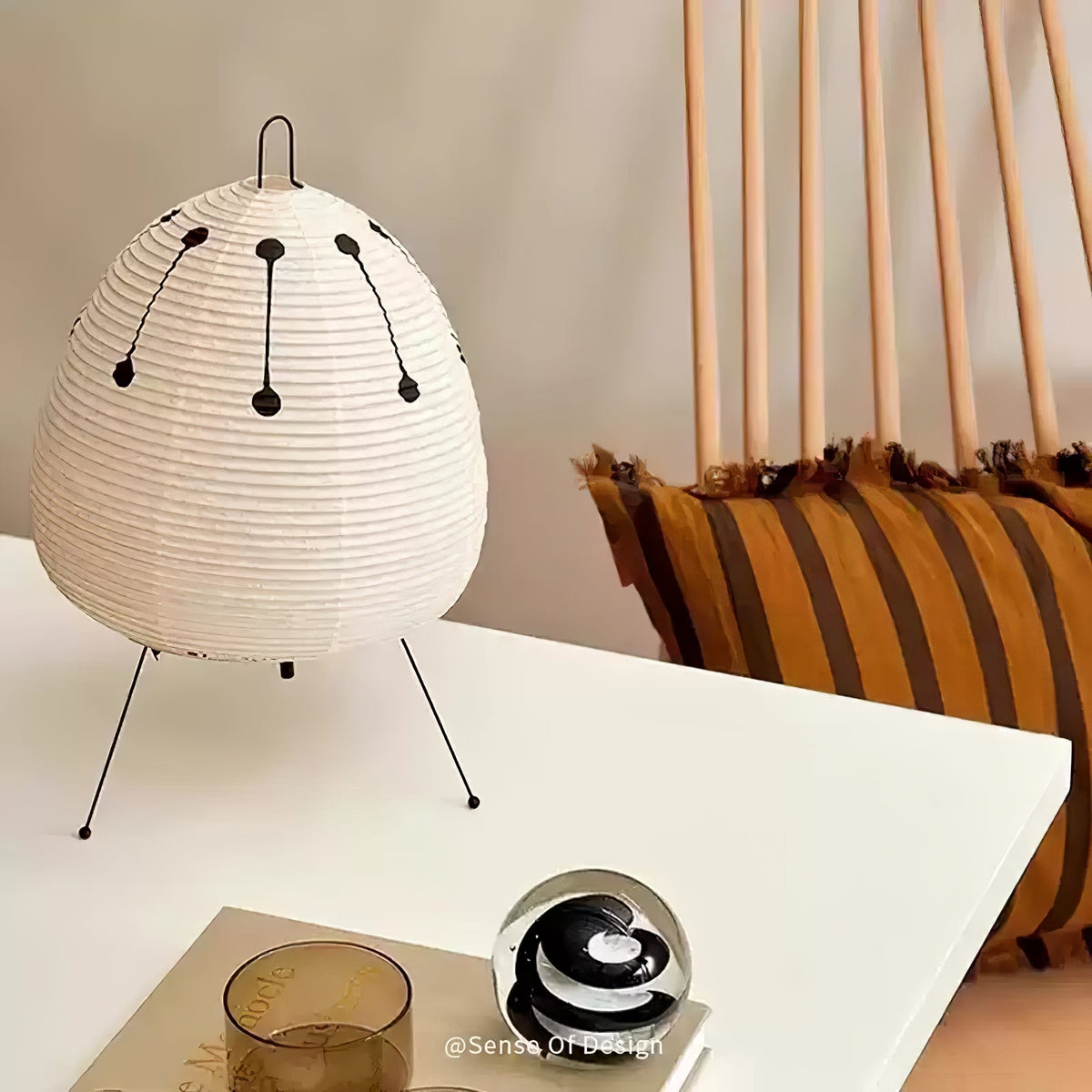 Kumo Lamps for Table, Japanese Lantern Table Lamps, White, 9 Sizes, Living Room & Bedside