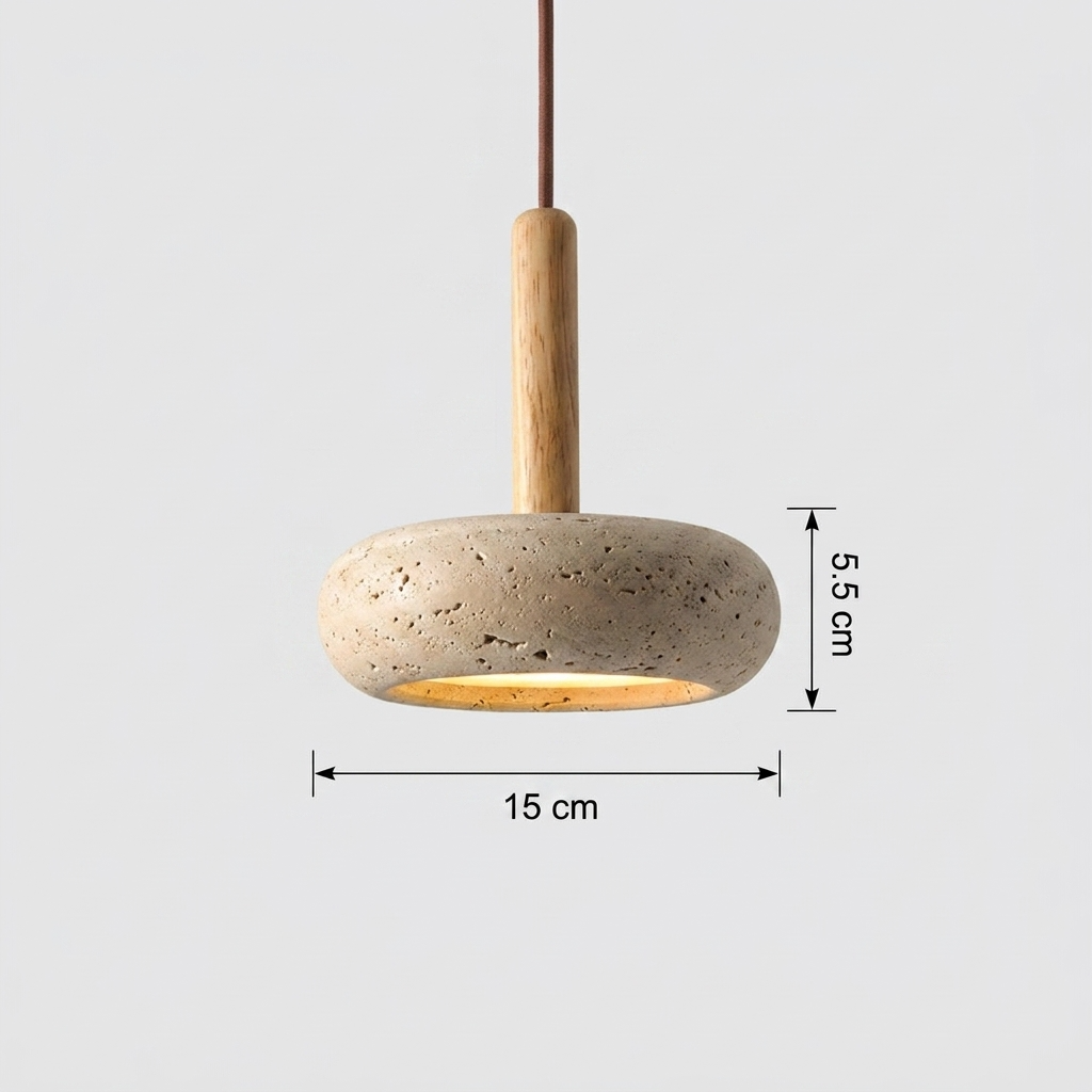 Sorano Island Kitchen Lighting Pendant, Travertine Stone Pendant Light for Dining & Bedside