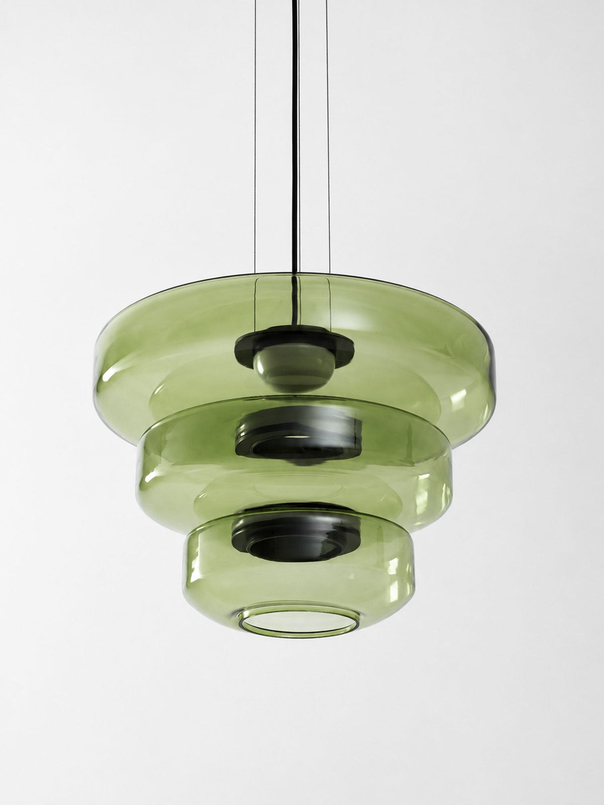Kitchen Island Pendant Light Fixture, Layered Pendant Lamp, Smoke Grey, Green, Amber