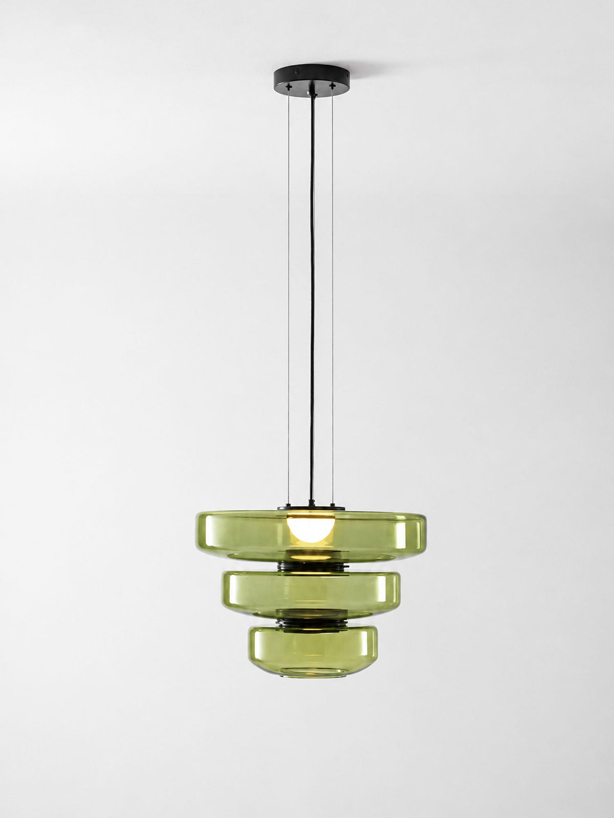 Kitchen Island Pendant Light Fixture, Layered Pendant Lamp, Smoke Grey, Green, Amber