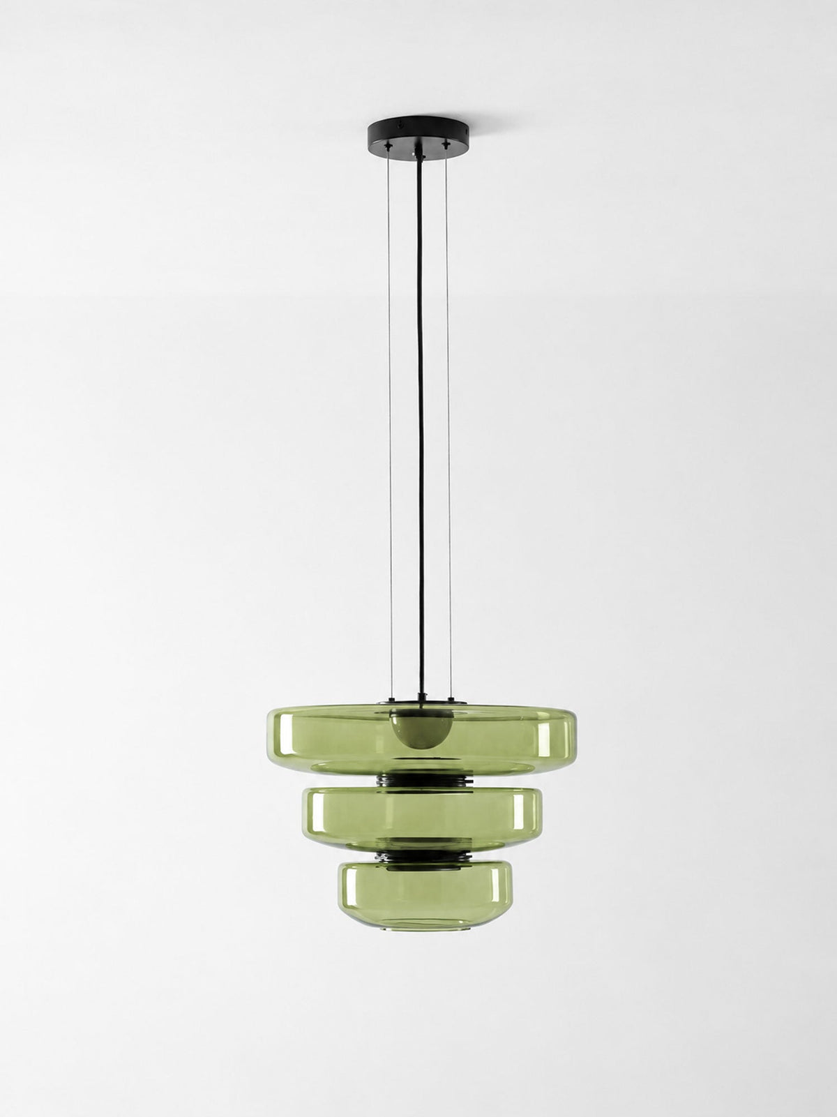 Kitchen Island Pendant Light Fixture, Layered Pendant Lamp, Smoke Grey, Green, Amber