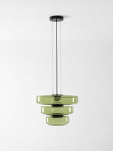 Kitchen Island Pendant Light Fixture, Layered Pendant Lamp, Smoke Grey, Green, Amber