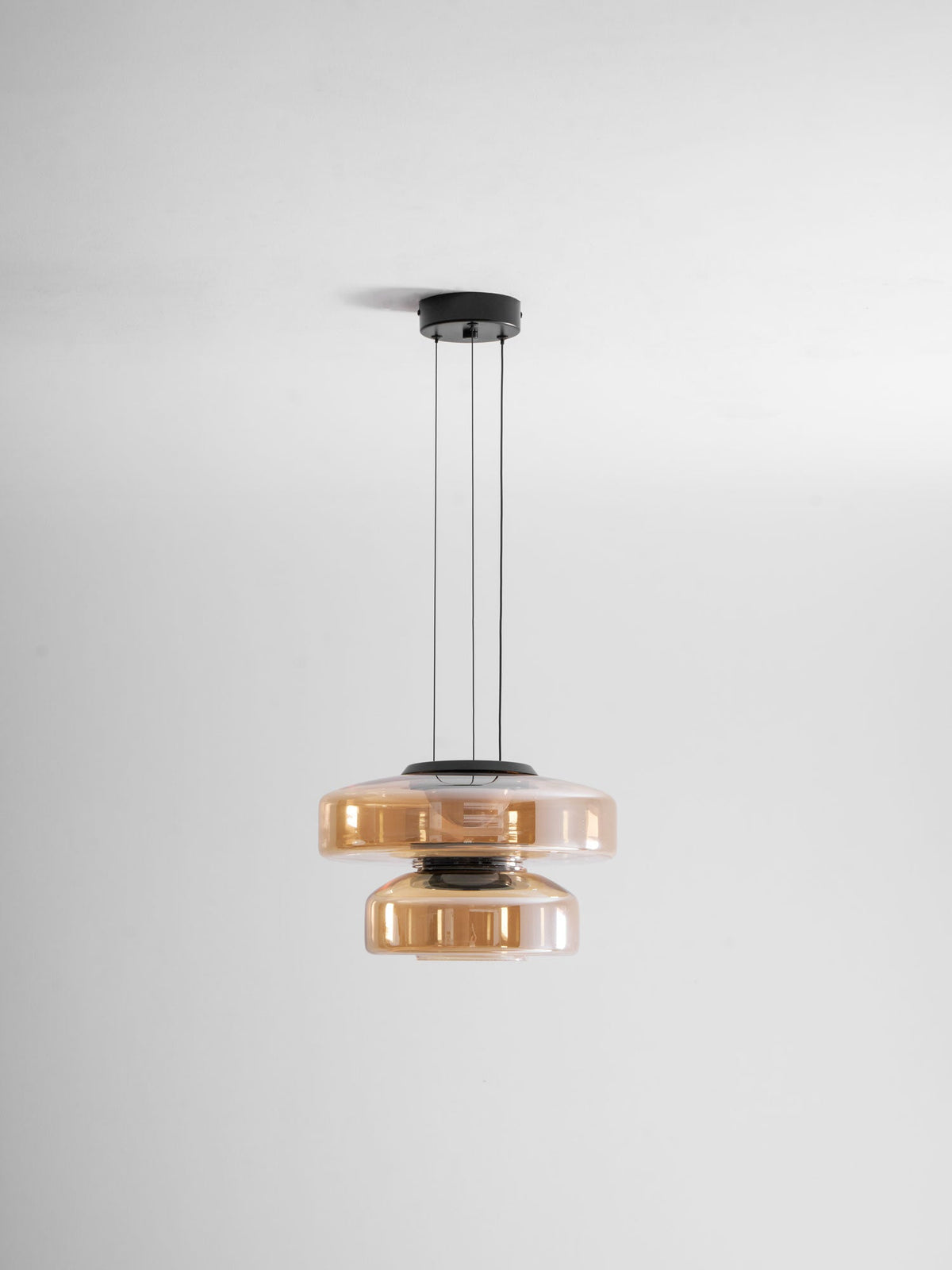 Kitchen Island Pendant Light Fixture, Layered Pendant Lamp, Smoke Grey, Green, Amber