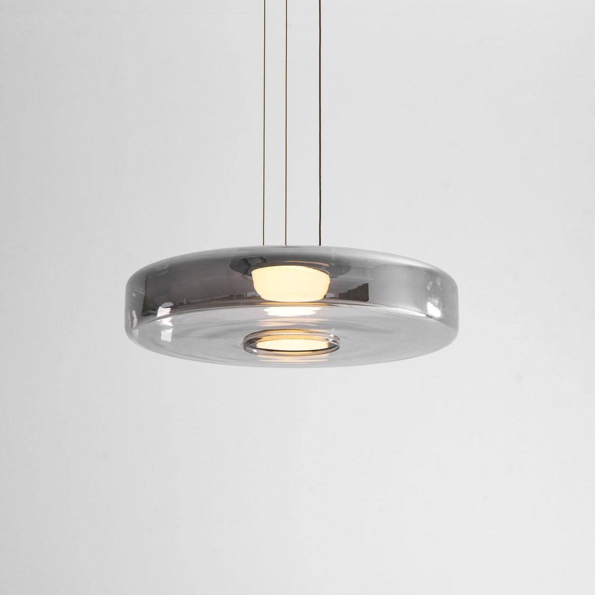 Kitchen Island Pendant Light Fixture, Layered Pendant Lamp, Smoke Grey, Green, Amber